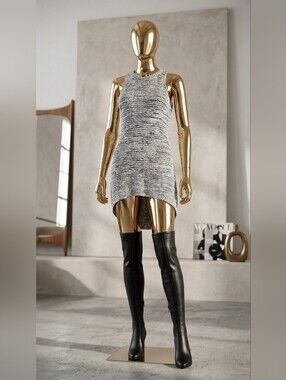 Sleeveless Knit High-Low Tunic Dress in Heathered Gray 🩶